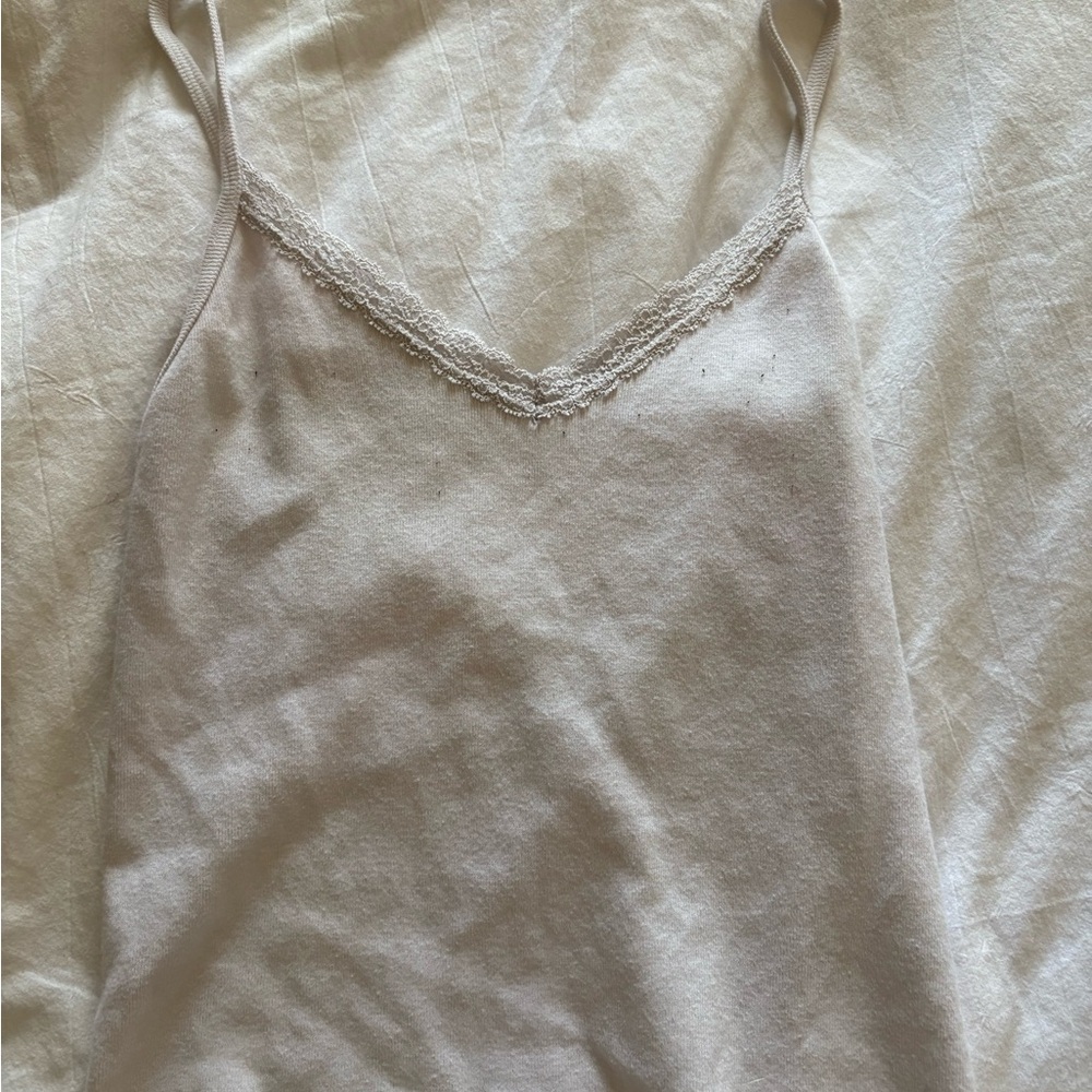 Brandy Melville Cream Logo Cotton Tee